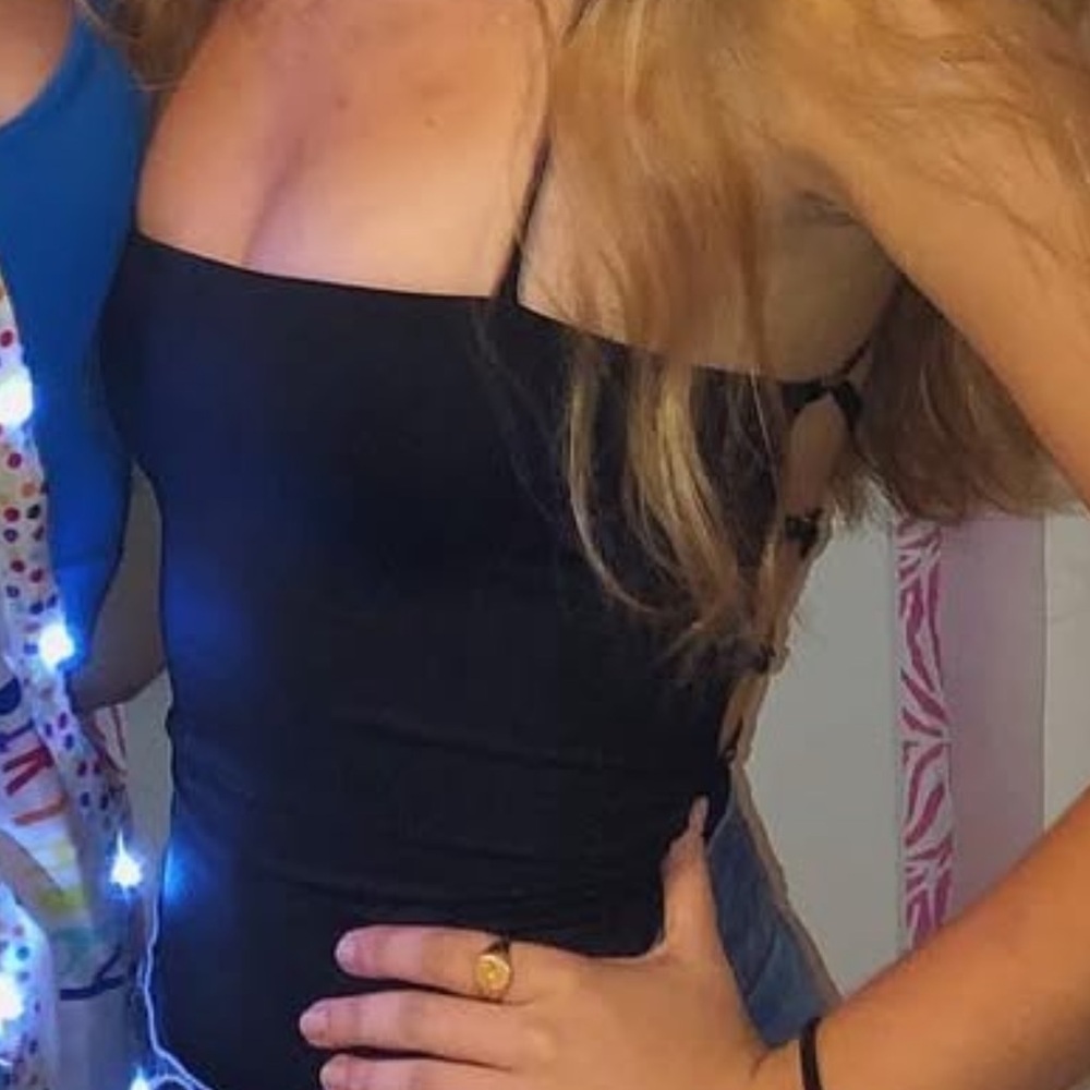 Black Bodysuit with Lace up back